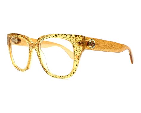 gucci gold glitter glasses|Gucci clear eyeglass frames women's.